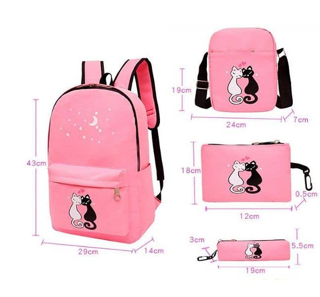 Girls canvas Backpack set 3