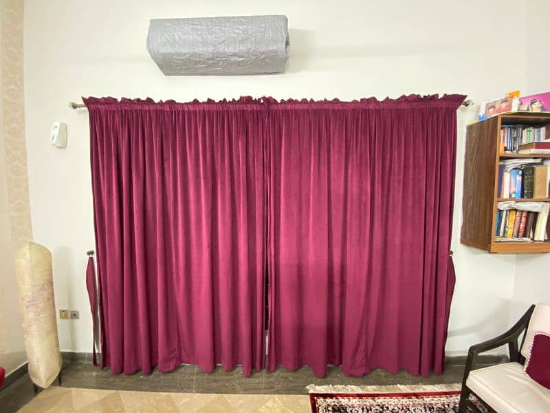 beautiful Maroon welvet curtains with linings in a reasonable price 3