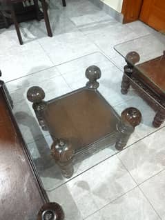 urgent sale set of 3 tables 1 big table and 2 small table