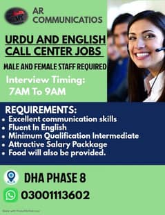 Call Center Jobs | Male And Female Staff | CRS Required| Jobs