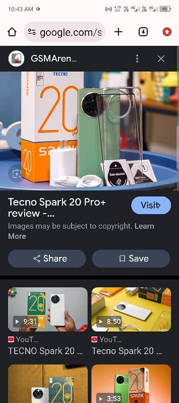 Tecno spark 20 pro plus 16gb 256 gb edge display finger print box open 1