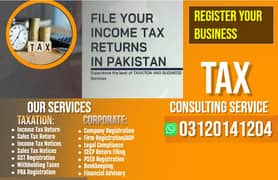 SECP/FBR/PEC/NGO/PSW/PRAL/Company Registration, NTN/Income Tax Return