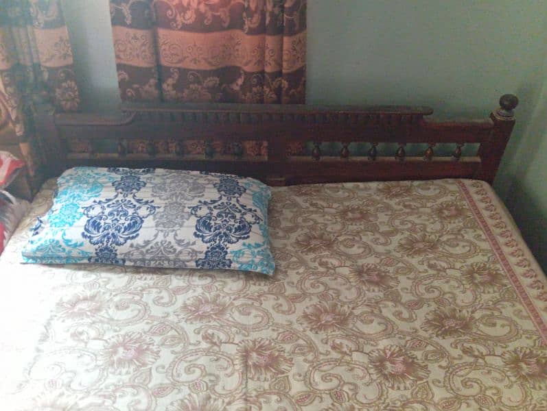 old wooden with bed and 3 sofa 0