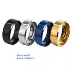 4 rings black gold silver blue