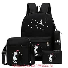 girls canvas bagpack set