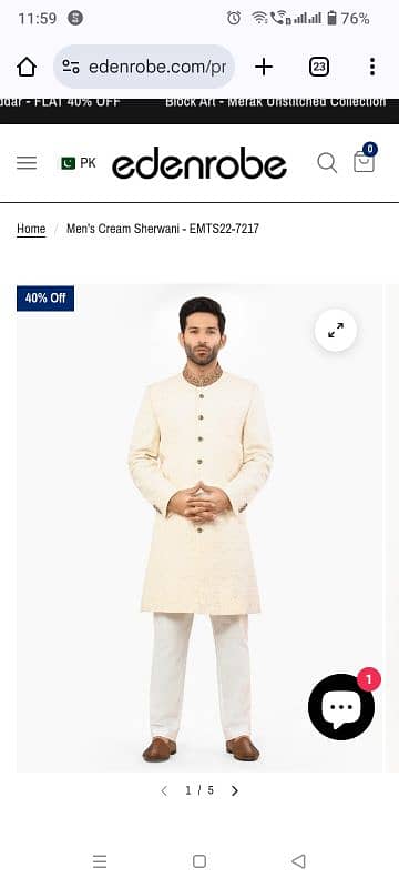 Edenrob Sherwani used for Sale 0