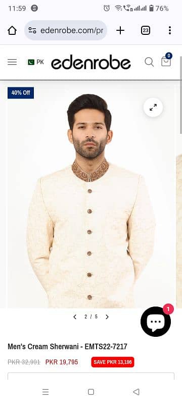 Edenrob Sherwani used for Sale 1