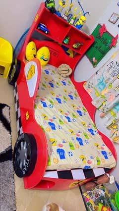 KIDS BED SET (BED CAR SHAPE) BOOK RACK ALMARI