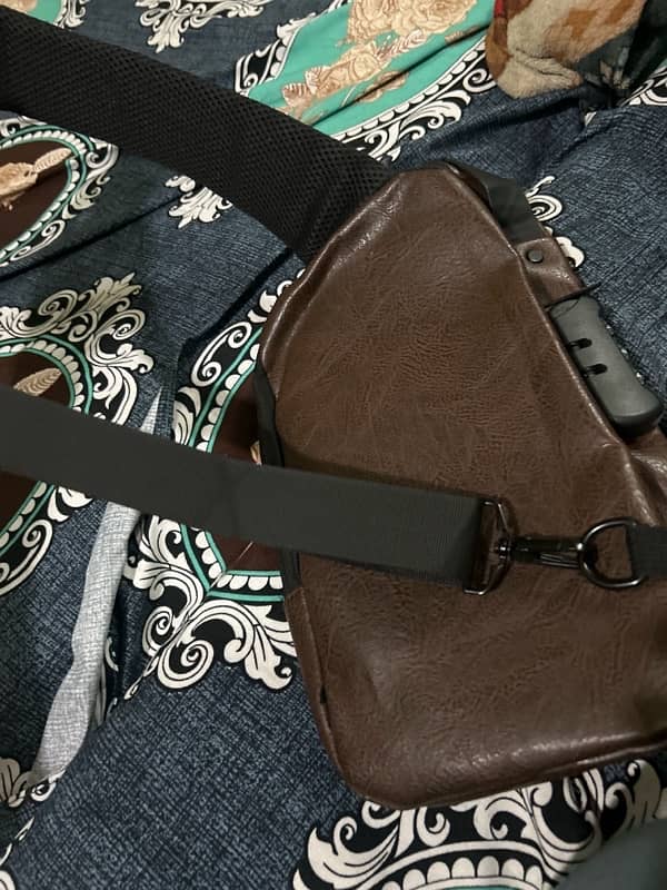 shoulder bag unisex dark brown colour 1