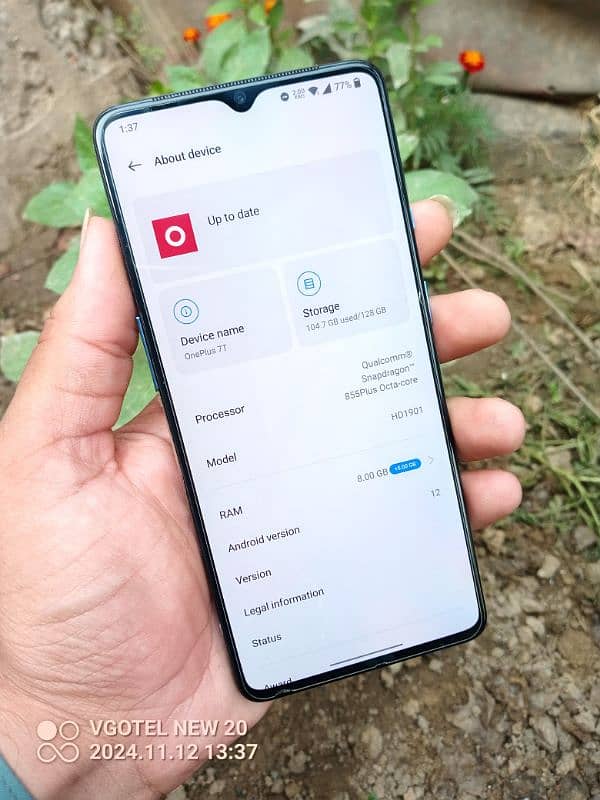 OnePlus 7t Back py jelly install hai lush condition 0