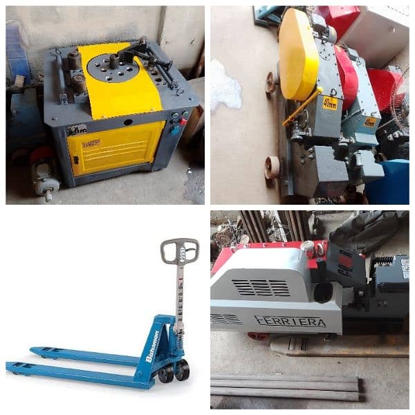 Steel bar cutter and bending machine. Pallet Trolley. Pallet Truck 0