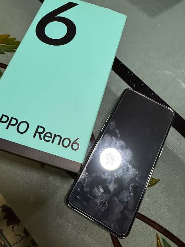 oppo reno 6 8/128 with box and charger good condition 2