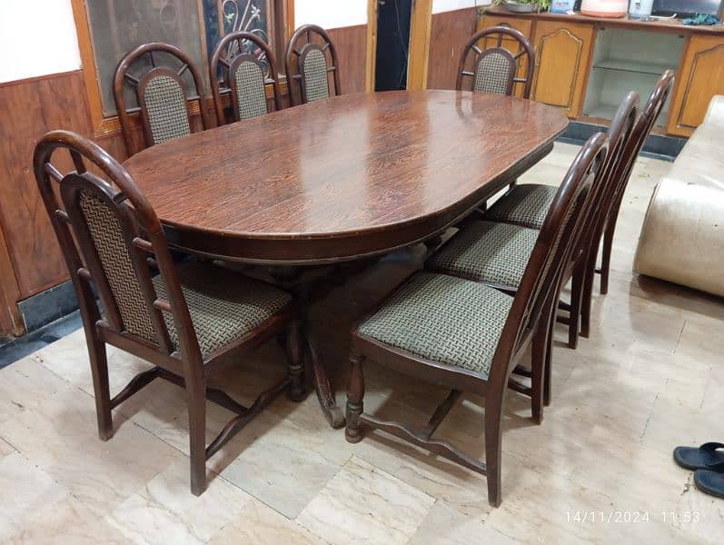 wooden dining table for sale with 8 chairs 0