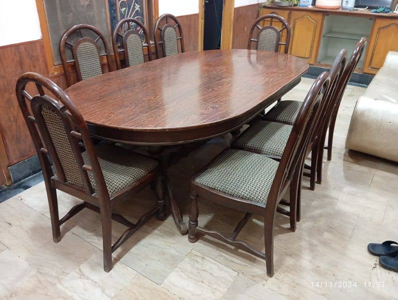 wooden dining table for sale with 8 chairs 2