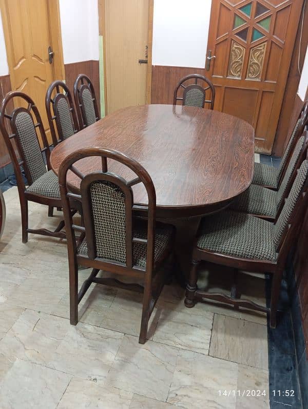 wooden dining table for sale with 8 chairs 7