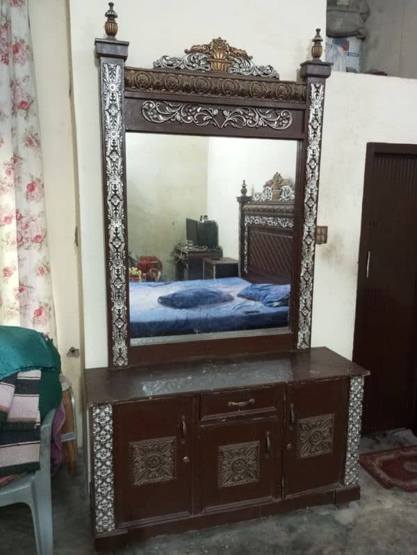 Double Bed with two Side Tables, Dressing, Showcase & Dewan 2