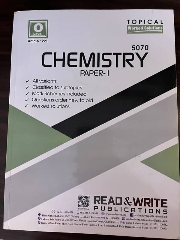 chemistry Read and write p1,p2 pastpapers 0