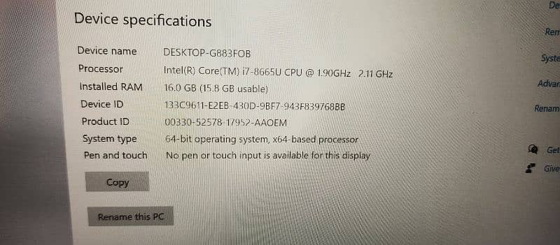 Dell Latitude 7300 Core i7 8th Gen 16GB Ram 256GB SSD with FHD Disp. 8