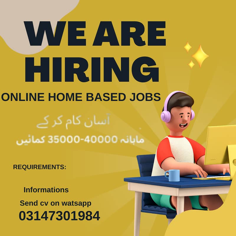 Home Based Online job Data Entry Through Website WATSAPP CV 314730198 0