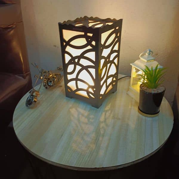 Wooden Side Table Lamp For Room &Office 2