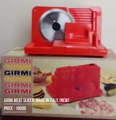 Girmi Meat Slicer. Made in Italy. (New)