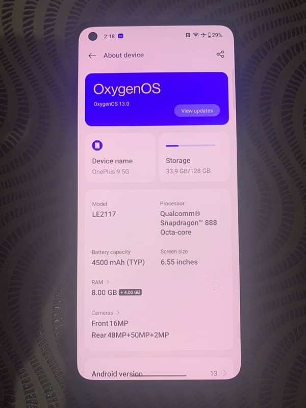 oneplus 9 5G pta appoved 0