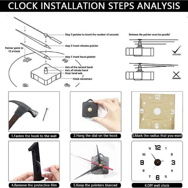 Creative Frameless DIY Wall Clock 5