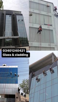 glass/curtain/wall/spider/upvc/windows/12mm/8mm/acp/alucobond/cleaning