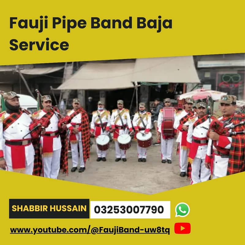 Fauji Band Party/Dhol for mendi & barat event/Pipe band/foji band baja 1