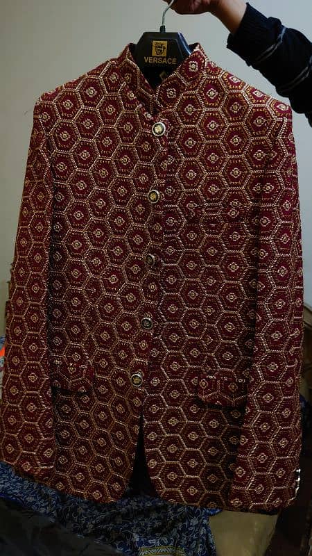 Men Maroon Tilla Work design Court 0