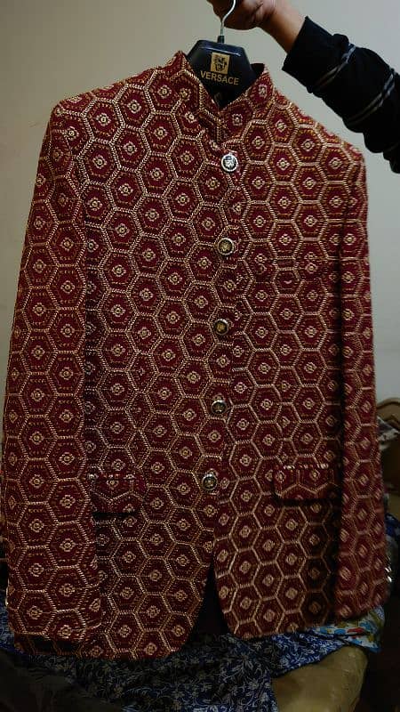 Men Maroon Tilla Work design Court 1