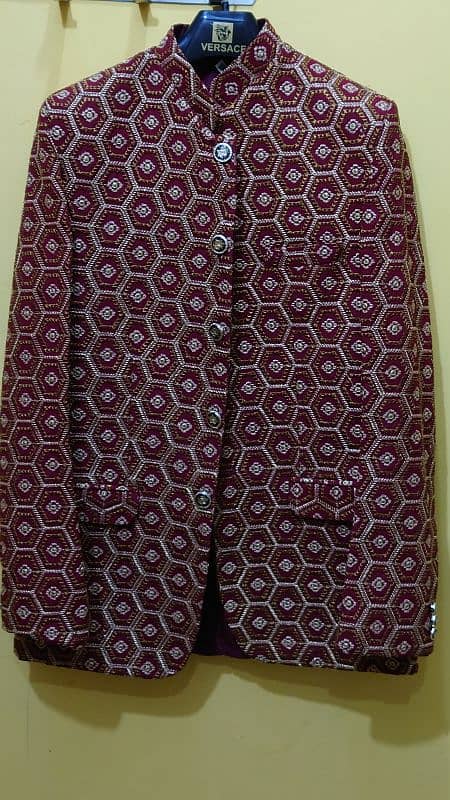 Men Maroon Tilla Work design Court 5