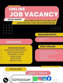 Online Part time/full time/home job/Assignments/Typing/Data entry/Ads