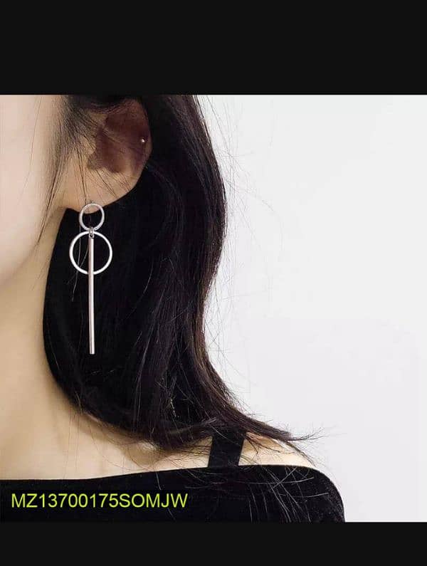 Pairs of double circle geometric Drop earrings 0