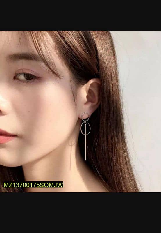 Pairs of double circle geometric Drop earrings 2