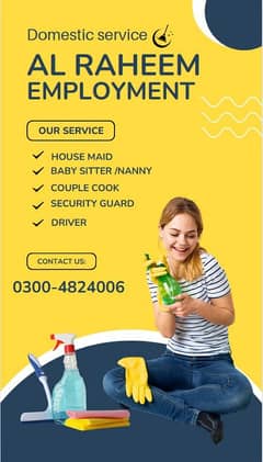 House maids , Maids , Patient care , Couple , Cook , Office Boy ,