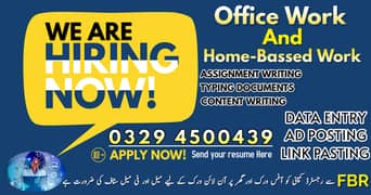 Part Time Full Time Job / Data Entry Job / Typing job / Assignment Job