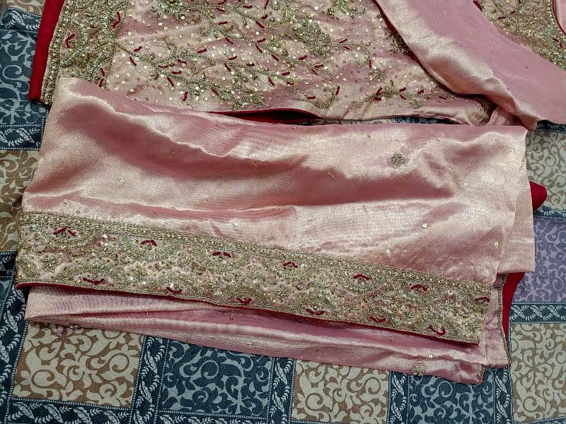 elegant pink color dress dabka work . 3