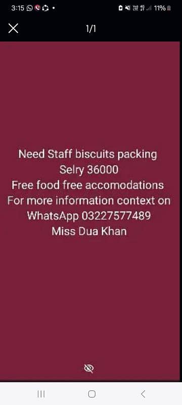 buiscuit packing job lahore male female 0