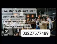 restuarnt staff require male female