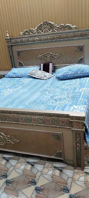 Bed with Mattress /Side Tables/ Dressing/ Luxury Center Table for sale 6