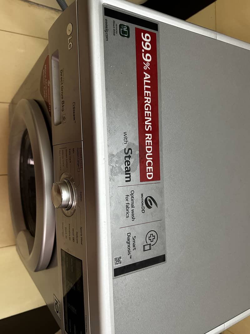 LG fully Automatic Wasing machine 8kg slightly used for sale 1