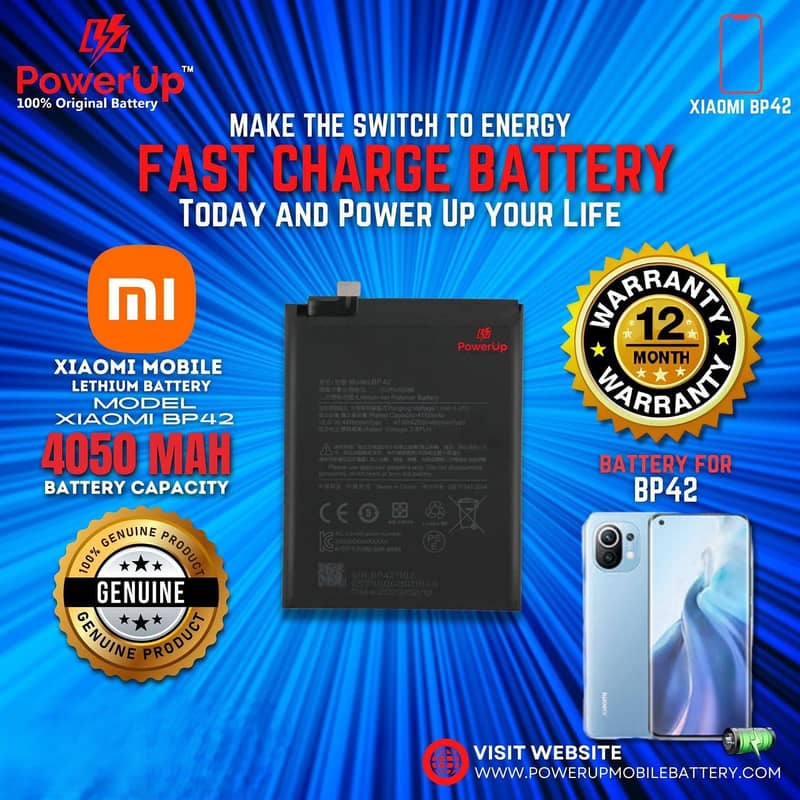 PowerUp Original Mobile Batteries with 1 Year Warranty 8