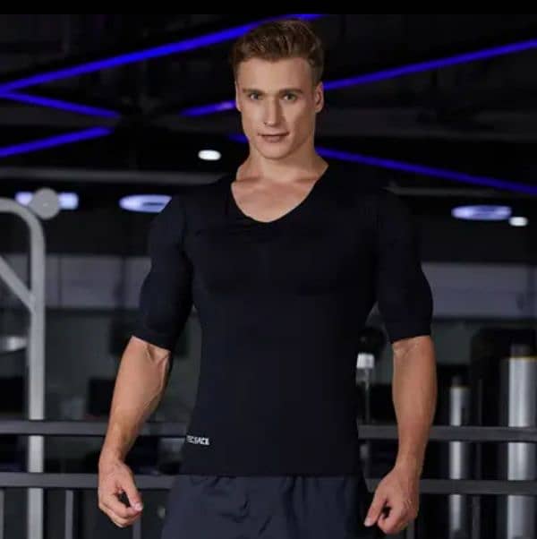 New style fake muscle clothes Men's fake chest T-shirt invisible 8