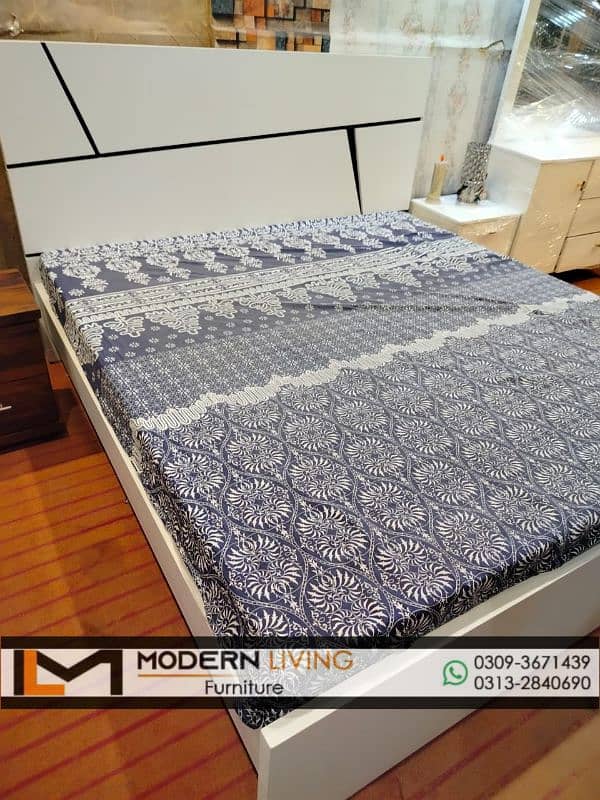 King size bed with 2 side tables best quality in your choice colours 5