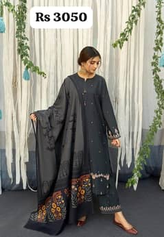 Ladies suit | Casual suit | 3 Pcs Suit | unstitch Suits | Dhanak | Kh