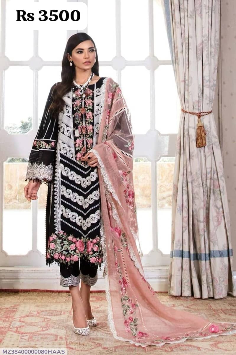 Ladies suit | Casual suit | 3 Pcs Suit | unstitch Suits | Dhanak | Kh 2