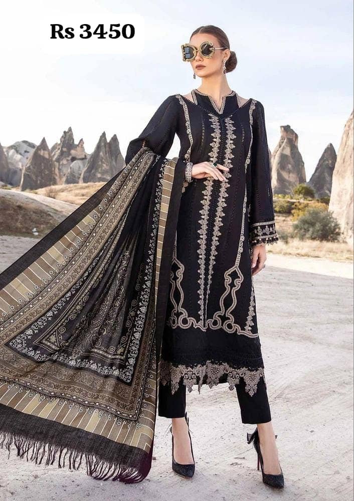 Ladies suit | Casual suit | 3 Pcs Suit | unstitch Suits | Dhanak | Kh 7