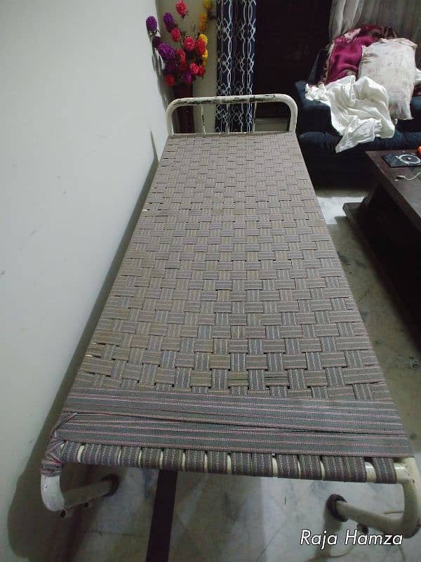 Full size Army metal Charpai set | Solid condition | 6x3ft 0