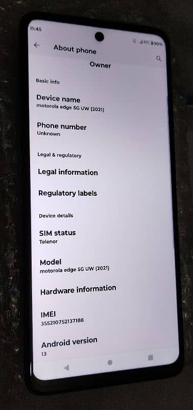 Moto edge 2021 5g (6/256gb)sim working unlock non pta 2